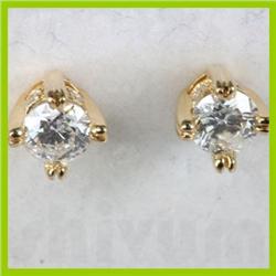 Genuine 0.42 ctw Diamond Stud Earring 18kt Gold-Yellow
