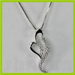 Genuine 0.16 ctw Diamond Pendant 18kt Gold-White