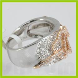 Genuine 1.26 ctw 2 Tone Diamond Ring 18kt Gold 