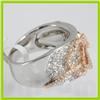 Image 1 : Genuine 1.26 ctw 2 Tone Diamond Ring 18kt Gold 