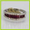Image 1 : Genuine  1.53 ctw Ruby & Diamond Ring 18KT White Gold Ring Size 6.5