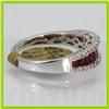 Image 2 : Genuine  1.53 ctw Ruby & Diamond Ring 18KT White Gold Ring Size 6.5