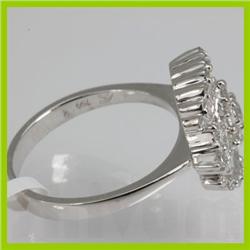 Genuine 1.27 ctw Tappered & Diamond Ring 18kt Gold-White 
