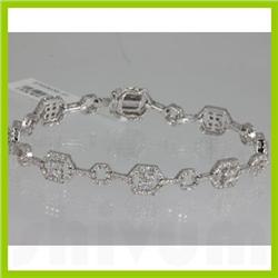 Genuine  2.21 ctw Diamond Bracelet 18KT  White Gold 