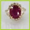 Image 1 : Genuine  5.75 ctw Ruby & Diamond Ring 14KT Yellow Gold Ring Size 6.5