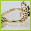 Image 2 : Genuine  1.05 ctw Sapphire & Ddiamond  Ring 14KT Yellow Gold Ring Size 7.5