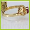 Image 3 : Genuine  1.16 ctw Ruby & Diaond Ring 14KT Yellow Gold Ring Size 6.5