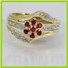 Image 1 : Genuine  0.50 ctw Ruby & Diamond Ring 14KT Yellow Gold Ring Size 6.5