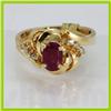 Image 1 : Genuine  1.26 ctw Ruby & Diamond Ring 14KT Yellow Gold Ring Size 6.5