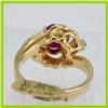 Image 2 : Genuine  1.26 ctw Ruby & Diamond Ring 14KT Yellow Gold Ring Size 6.5