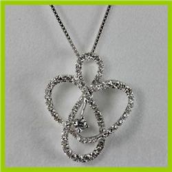 Genuine 0.66 ctw Diamond Pendant 18kt Gold-White