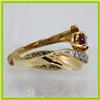 Image 2 : Genuine  0.61 ctw Ruby & Diamond Ring 14KT Yellow Gold Ring Size 6.5