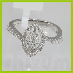 Genuine  0.67 ctw Diamond Ring 18KT White Gold 
