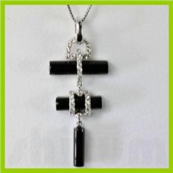 Genuine 0.34 ctw Double Cross Pendant 18kt Gold-White