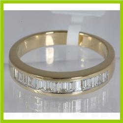 Genuine 0.59 ctw Diamond Baguette Engagement Ring 14kt Gold-Yellow 