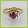 Image 1 : Genuine  1.16 ctw Ruby & Diaond Ring 14KT Yellow Gold Ring Size 6.5