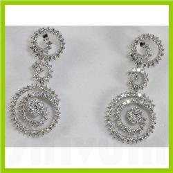 Genuine  2.34 ctw Diamond Spiral Teardrop Earring 18KT White Gold 