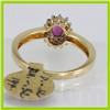 Image 3 : Genuine  0.64 ctw Ruby & Diamond Ring 14KT Yellow Gold Ring Size 6.5