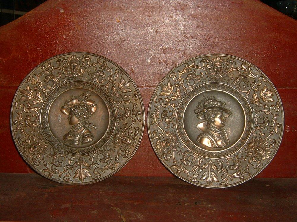 Victorian Decorative Plate Cast Iron Bronze Plated Ca 1880 13
