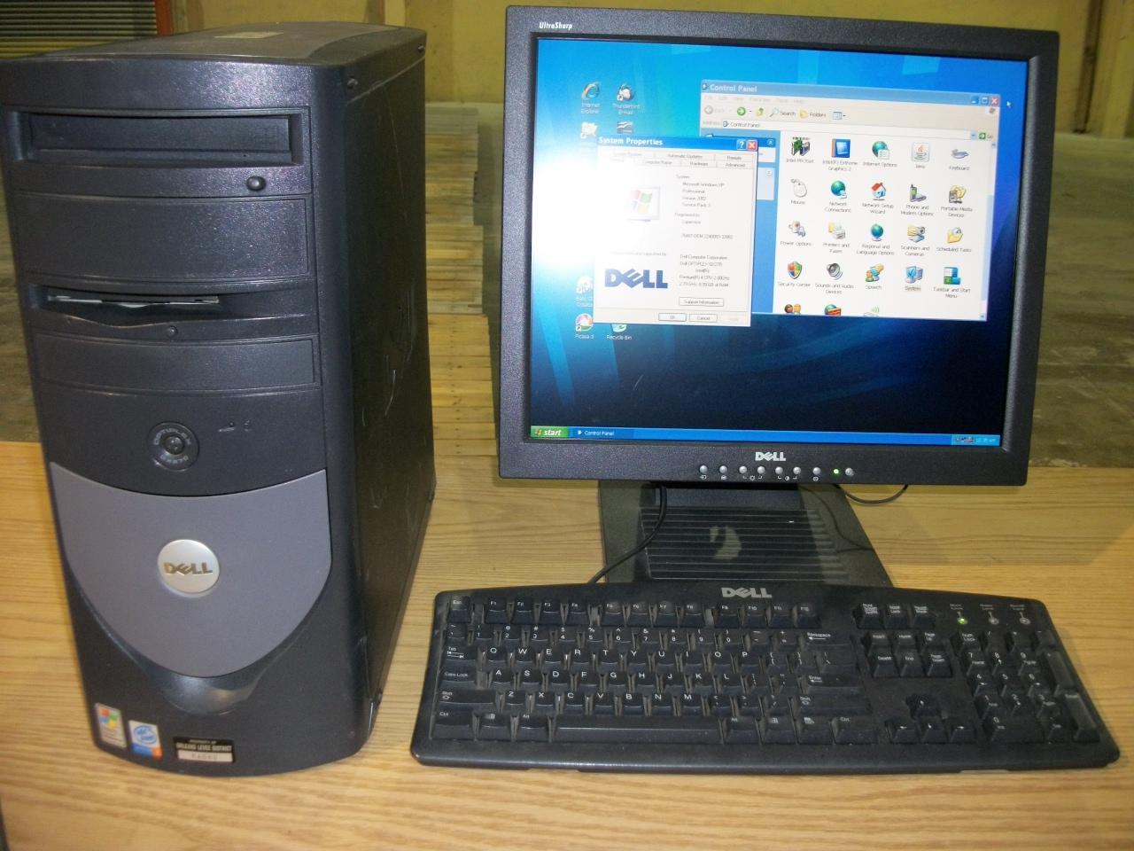 Dell GX270 Computer, Flat Screen, Keyboard, Windows xp