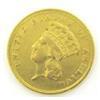 Image 1 : RARE 1855 $3 Gold Indian Princess Coin, EF/AU