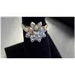 1 Carat Flower Design Diamond Ring 14K Gold