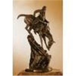 The Mountain Man Bronze by Frederick Remington,signed into the bronze. 20"x10"