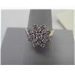 1.35 Carat Diamond Cluster Ladies Ring, 5Gr 14 K Gold