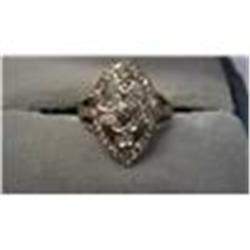 Double Heart 1CT Diamond Ring, 14K Gold - 10 grams