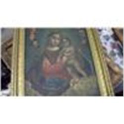 Antique Origional Painting on Metal with Frame, 1800s