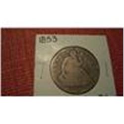 1853 Seated Liberty Silver Half Dollar