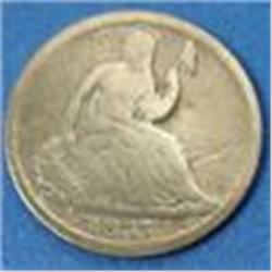 1837 NO STARS SEATED LIBERTY SILVER HALF DIME