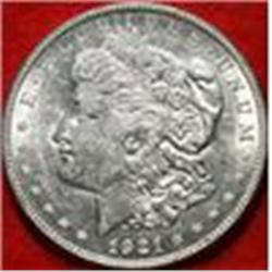 Choice BU 1921-D Silver Morgan Dollar