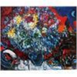 Chagall "Bouquet de Fleur Et Amant" Lithograph