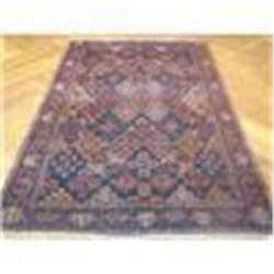 Antique 4'2"x6'5" Persian Tribal Handmade Rug