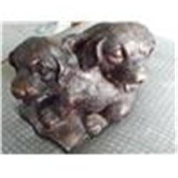 Bronze Sculpture "Puppies Playing" By A Moreau