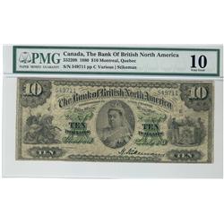 The British Bank of North America, 1889 $10 #549711, CH-55-22-08 PMG VG10.