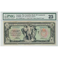 The Canadian Bank of Commerce, 1917 $5 #C244982, CH-75-16-04-06a, PMG VF25.