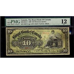 The Royal Bank of Canada 1909 $10 #366711 CH-630-10-04-14 PMG F12.  Only 15 known.