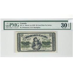 Dominion of Canada, 1870 25¢, DC-1c Plain, PMG VF30.