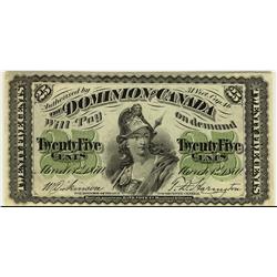 DC-1c 1870 25¢ Shinplaster  AU. A very nice and clean example