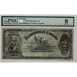 Dominion of Canada, 1897 $2 DC-14a #059829, PMG VG8.  Probably washed in the past.