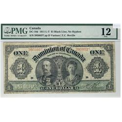 Dominion of Canada, 1911 $1 DC-18d #205003T, PMG F12.