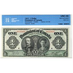 Dominion of Canada, 1911 $1 DC-18d #012595P, CCCS UNC66.
