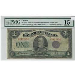 Dominion of Canada, 1923 $1 DC-25k #C6175856, PMG F15.