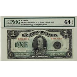 1923 $1 DC-25n D2863304 PMG UNC64 EPQ.  Vibrant colours with great embossing.