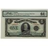 Image 1 : 1923 $1 DC-25o E4944406 PMG UNC64 EPQ. Very flashy and attractive example.