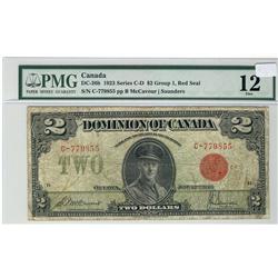 Dominion of Canada, 1923 $2 DC-26b #C-779855, PMG F12.