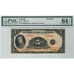 1935 $5 BC-6 #F355920, PMG CH UNC64EPQ  Well centered and very bright.  A superb example of this ver