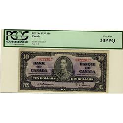 1937 $10 BC-24a #A/D3222617 PCGS VF20PPQ